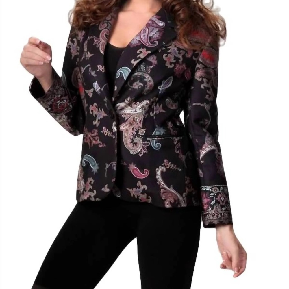 Angel Multicolor Paisley Women's Blazer Medium NWT